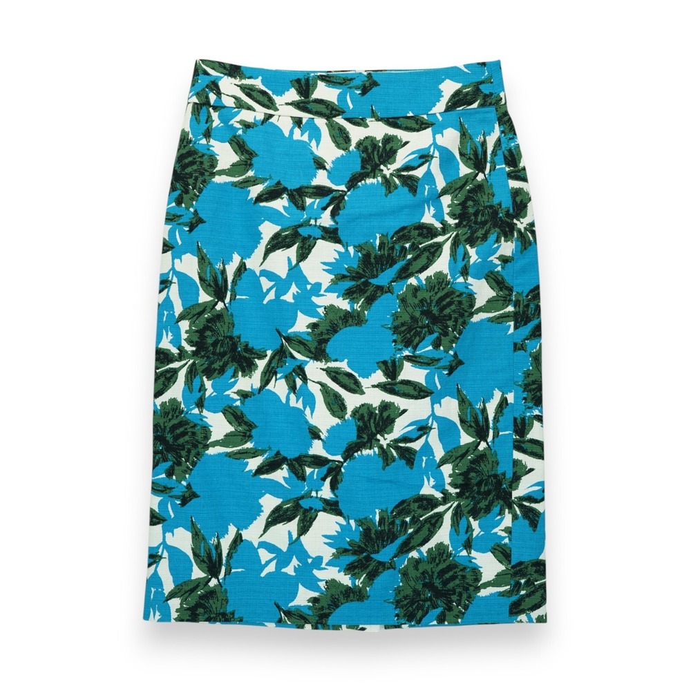 J.Crew Women's No.2 Pencil Skirt All Over Floral Print Size 0 ~ Zip Closure EUC